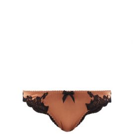 Agent Provocateur - Molly Lace-trimmed Silk-blend Satin Briefs - Womens - Gold