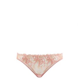 Agent Provocateur - Svanna Wheat Bow-embellished Tulle Briefs - Womens - Beige