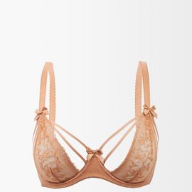 Agent Provocateur - Tanya Lace And Mesh Underwired Bra - Womens - Gold Multi