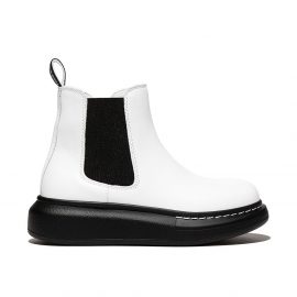Alexander McQueen Kids platform-sole slip-on Chelsea boots - White