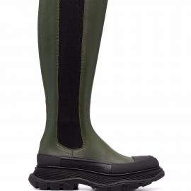 Alexander McQueen Tread Slick leather mid-calf boots - Green