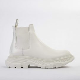 Alexander McQueen Tread White Chelsea Boots - Atterley
