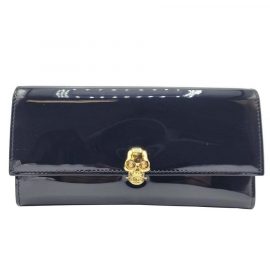 Alexander McQueen Women's Dark Navy Patent Leather Continental Wallet 275330 DP00G 4910 - Atterley