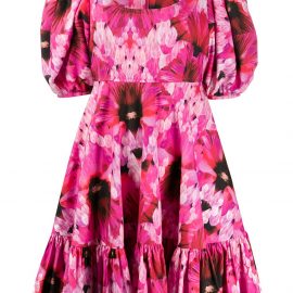 Alexander McQueen abstract floral print dress - Pink