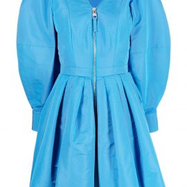 Alexander McQueen balloon-sleeve flared dress - Blue