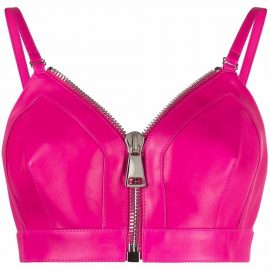 Alexander McQueen bralette-style leather top - Pink
