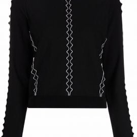 Alexander McQueen knitted embroidered blouse - Black