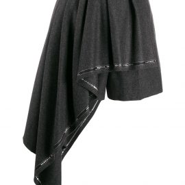 Alexander McQueen pleated drape asymmetric shorts - Grey