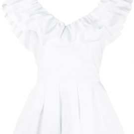 Alexander McQueen ruffle peplum blouse - White
