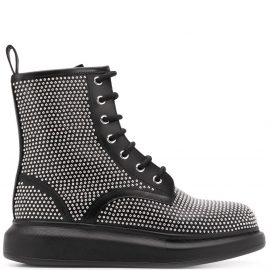 Alexander McQueen studded lace-up ankle boots - Black