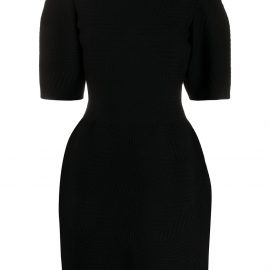 Alexander McQueen textured half-sleeve mini dress - Black