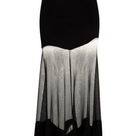 Alexander McQueen transparent silk maxi skirt - Black