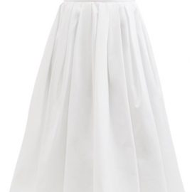Alexander Mcqueen - Pleated Cotton Circle Skirt - Womens - White