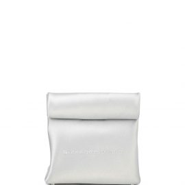 Alexander Wang foldable satin-trim clutch bag - Silver