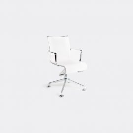 Alias Seating - 'Meetingframe 44' chair, white in Black, chrome aluminium / PVC covered polyes