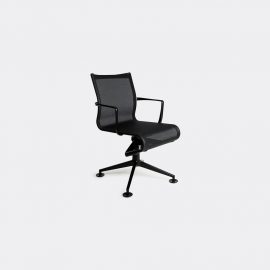 Alias Seating - 'Meetingframe+ Tilt 47' chair, black in Black aluminium / PVC covered polyes