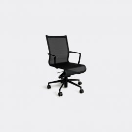 Alias Seating - 'Rollingframe+ Tilt 47' chair, black in Black aluminium / PVC covered polyes