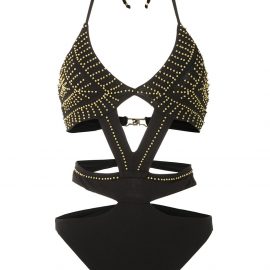Amir Slama embroidered cut out swimsuit - Black