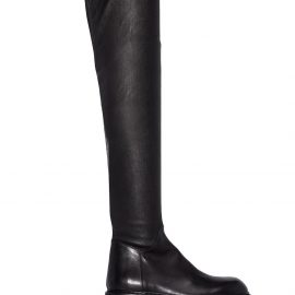 Ann Demeulemeester thigh-high leather boots - Black