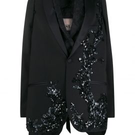 Antonio Marras sequined layered blazer - Black