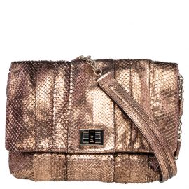 Anya Hindmarch Bronze Python Shoulder Bag