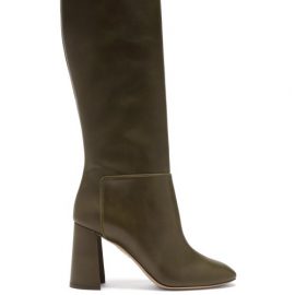 Aquazzura - Portland 85 Leather Knee-high Boots - Womens - Brown