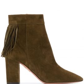 Aquazzura fringe heeled boots - Green