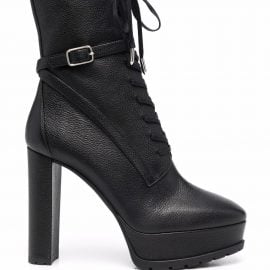 Aquazzura lace-up platform ankle boots - Black