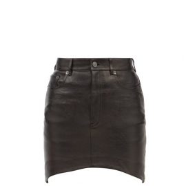 Balenciaga - Hourglass-hem Leather Mini Skirt - Womens - Black
