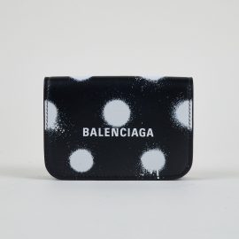 Balenciaga Women's Cash Mini Polka Dot Black Wallet - Atterley