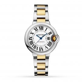 Ballon Bleu De Cartier Watch, 33mm, Mechanical Movement With Automatic Winding, Yellow Gold, Steel