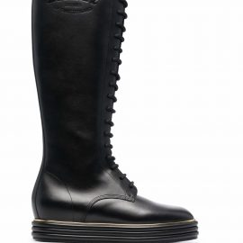 Bally lace-up knee-high boots - Black