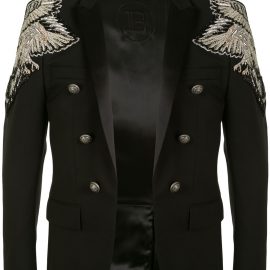 Balmain embellished shoulders jacket - 0pa