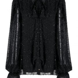 Balmain sheer metallic thread blouse - Black