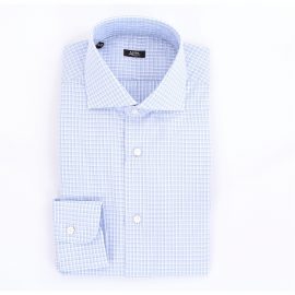 Barba Blue and white checked shirt