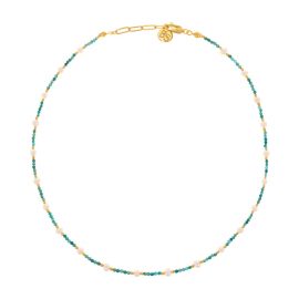 Bonjouk Studio - Esmeralda Natural Pearl & Turquoise Necklace