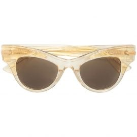 Bottega Veneta Eyewear transparent cat-eye frame sunglasses - Yellow