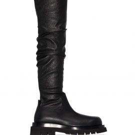 Bottega Veneta thigh high chunky boots - Black