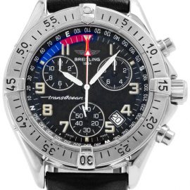 Breitling Transocean Chronograph A53040, Arabic Numerals, 2002, Good, Case material Steel, Bracelet material: Steel