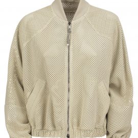 Brunello Cucinelli Perforated Suede Jacket With Monile