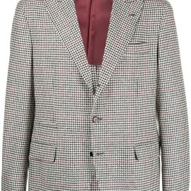 Brunello Cucinelli houndstooth single-breasted jacket - Black