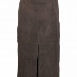 Brunello Cucinelli panelled leather skirt - Grey