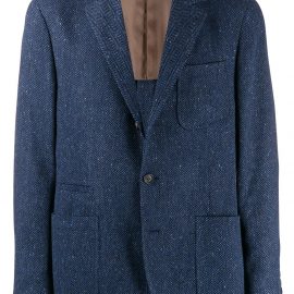 Brunello Cucinelli regular-fit chevron blazer - Blue