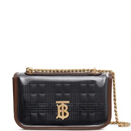 Burberry transparent cover quilted Lola mini bag - Black