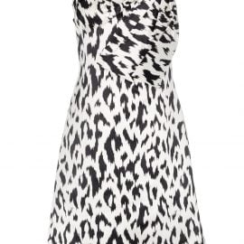 Calvin Klein 205W39nyc Cheetah print brooch embellished sleeveless midi dress - Black