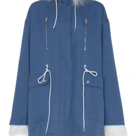 Calvin Klein 205W39nyc Shearling-lined cotton coat - Blue