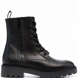 Calvin Klein lace-up combat boots - Black