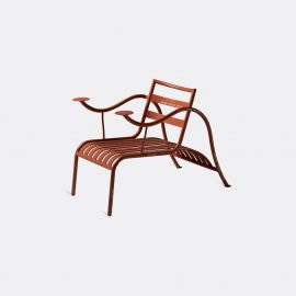 Cappellini Seating - 'Thinking Man's Chair' in Indoor Terracotta W/Writings Earthenware