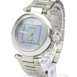 Cartier Blue MOP Stainless Steel Pasha C Christmas LTD Edition W3104645 Women's Wristwatch 35 MM