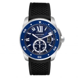 Cartier Blue Stainless Steel Calibre Diver WSCA0011 Men's Wristwatch 42MM